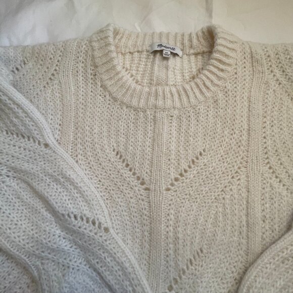 MADEWELL Charley Pullover Sweater Antique Cream XS - Picture 6 of 7